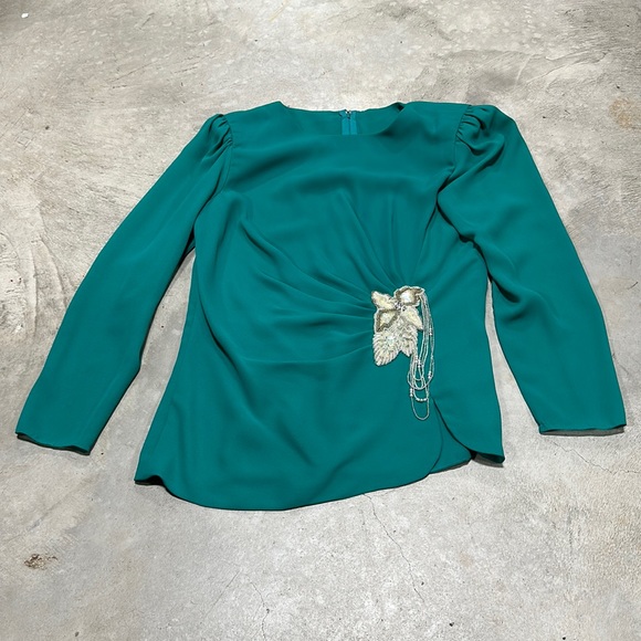 Miss Elliette Tops - Elliette brand Green dress Top /Size 12 /‎ B-78